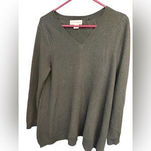 Sag Harbor Black V Neck Sweater Size Large Classic Lightweight Knit